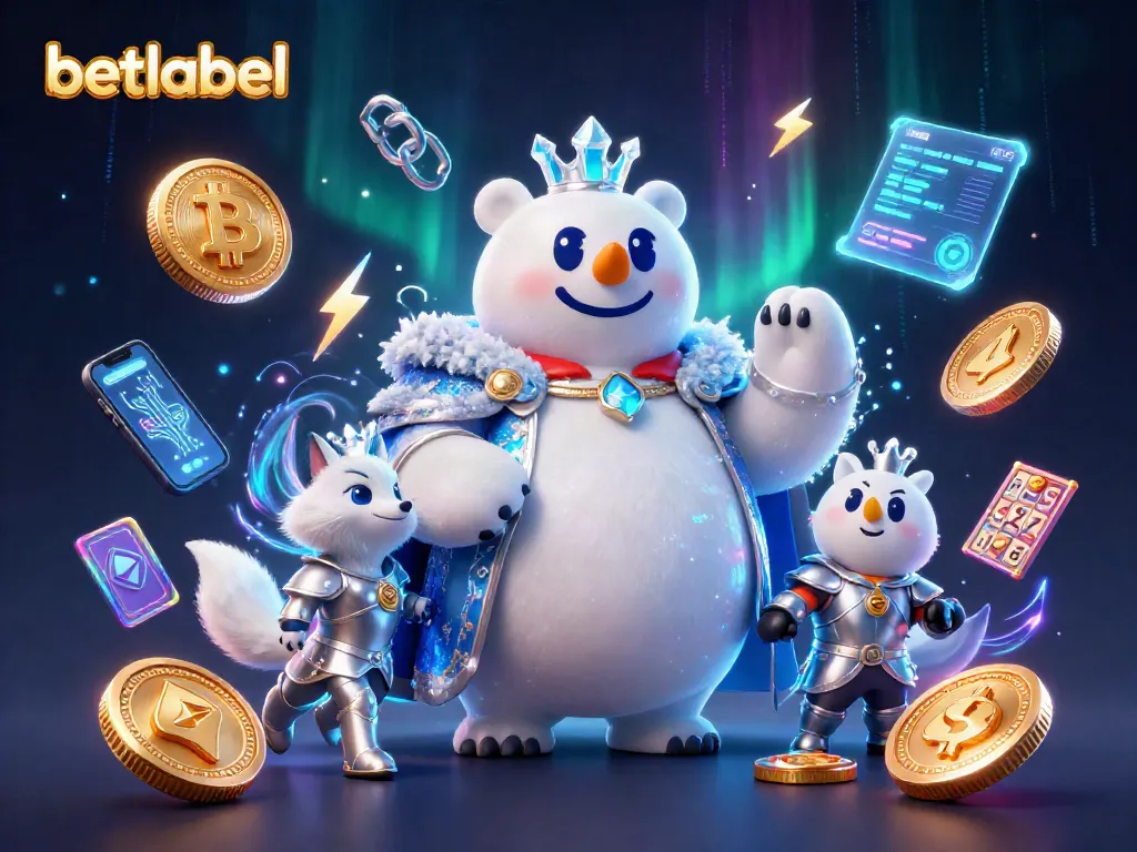 Engage with betlabel’s thrilling slot games featuring cartoon characters amidst vibrant crypto elements.